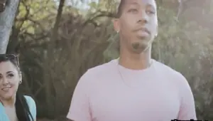 Creepy man watches couple making out in bed