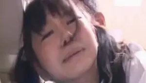 Asian school sex with teen brunette teased in the library