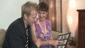 GRANNYBET Old granny in black stockings rides his meat