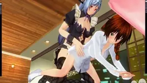 3D HENTAI transgender fucked a girl in the bedroom