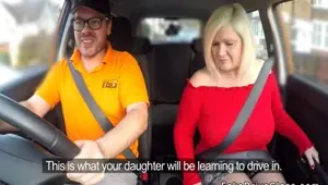Huge tits granny bangs driving instructor