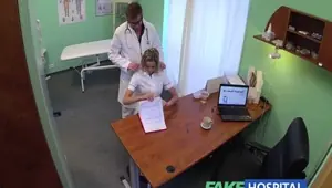 FAKE HOSPITAL Naughty blonde nurse gets doctors full attention