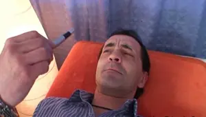 GRANDMA FRIENDS Busty granma in stockings takes two cocks