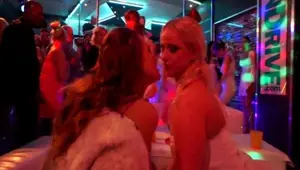 DRUNKSEXORGY Bi club babes having public sex orgy video 2