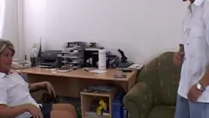 MOMSWITHBOYS Mature Blonde Executive Fucks Her Buff Applicant