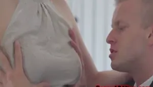 BABES NETWORK Gorgeous secretary facialized by boss after officesex