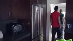 Elsa Dream bends over and fucks doggy by horny dad Elsa Jean