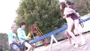 Japanese Mother Son See Saw Game Marina Matsumoto, Megumi Shino
