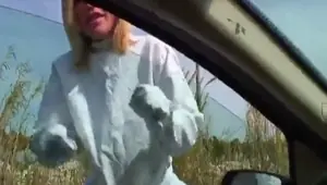 teen nympho is picked up on the side of road for a quick fuck