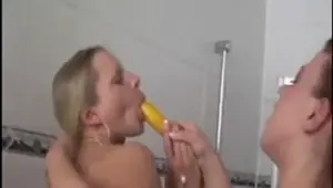 Sexy German lesbians pissing anal toy games