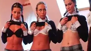 A nun punishes 3 schoolgirls