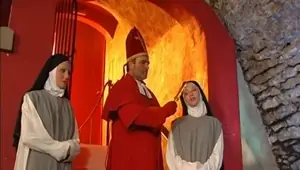 My priest teaches me how to play