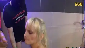 666BUKKAKE Piss guzzling skank fucks