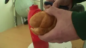 GRANNYBET Busty 70 years old granny tastes his cock