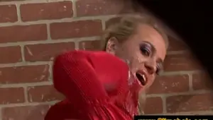 Blonde bathes in cum at the gloryhole