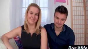 DO THE WIFE Blonde wife fucks while husband watches