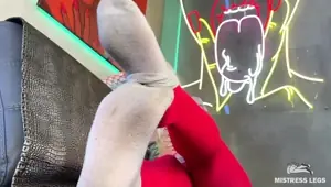 Wiggling My Toes for You in Red Tights and Dirty White Socks