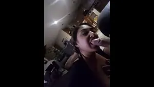 Sucking hubby friend till he finishes