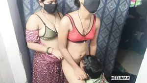 Indian Desi Jeeja Sali And Wife Threesome Video. Indian Threesome Video.