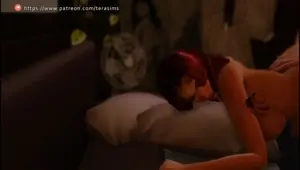 Big tits Naughty Slut fuck by Huge Cock orgasm and Creampie on his dick to make her ex jealous 3D