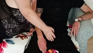 a neighbor gives a deep and high quality blowjob before my cumshot in her mouth