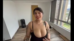 The beautiful Jennie seduces the locksmith, she is waiting for him with a big cleavage and huge tits underwear