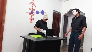 The boss fired him for being a bad employee and his wife provides him with unconditional support at home.
