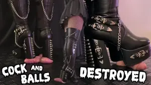 Cock and Balls Destroyed in Painful LaModa Scream High Boots