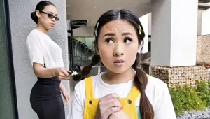 Teen Princess Ella Voneva Gets Her Asian Pussy Rammed By Diamond Banks' Huge Strap On LittleAsians FFM Threesome