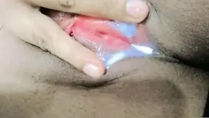 Tightening the clit hard and play with clit in finger