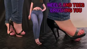 Heels and Toes Crushing You Trample, Shoejob, Ballbusting, CBT, Stomp, Trampling, Bootjob, Open Toe