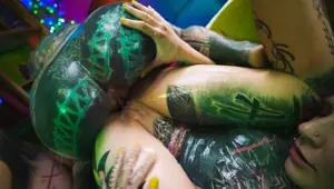 Punk girl takes a rough anal creampie, brought to you by tattooed sluts