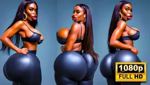 Massive Ebony Bubble Butt Twerk Compilation Ai Generated
