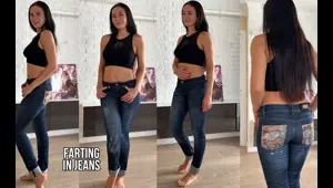 Cute Farting in Jeans After Eating Gazzy Food