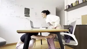 Two Girls Touch Each Other During a Video Call Without Anyone Noticing
