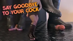 Say Goodbye to Your Cock in Riding Boots Cock Balls Crush Trample, Shoejob, Bootjob, CBT, Ballbusting, Trampling, Stomping