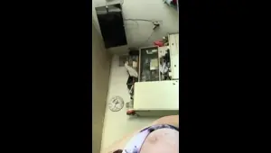 Naked alone in the house at the day