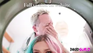 Inked Gurlz A Tattooed Girl Get Anal by the Washing Machine