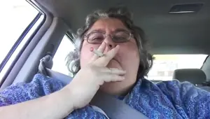 Nurse Vicki ssbbw smoking in the car