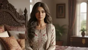 A Indian Desi girl Alon at home, Ai video