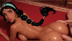 Jasmine Seduces Aladdin and Gets Her Tight Asshole Stretched