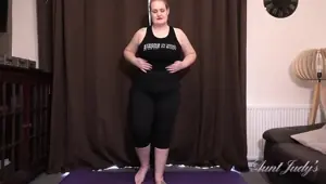 Auntjudys Working Out with Chubby BBW MILF Becky and Her Big Natural Tits
