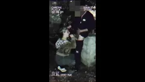 HOTWIFE sucks my cock in the street and the police catches us.