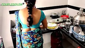 Desi Komal was made roti by her brother in law by taking out the land in the kitchen and started .