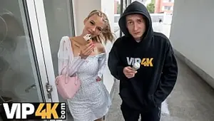 VIP . Young beauty with natural tits is cheating on her BF in front of him