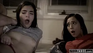 PURE TABOO Step Sisters Threesome with Dirty Step Uncle