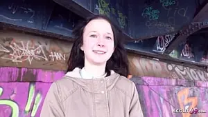 GERMAN SCOUT FLEXIBLE SHY TINY GIRL PICKUP AND FUCK AT REAL STREET CASTING