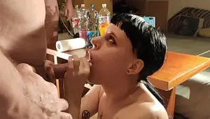 Quick cumshot for a very talented cocksuker bukkake bitch HD with sexy female dirty talk