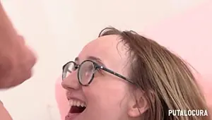 PutaLocura Fucked and Slapped in the Ass to Blonde Geek EmeJota