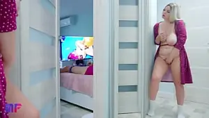 Stepdaughter with big tits spies on stepdad part 2